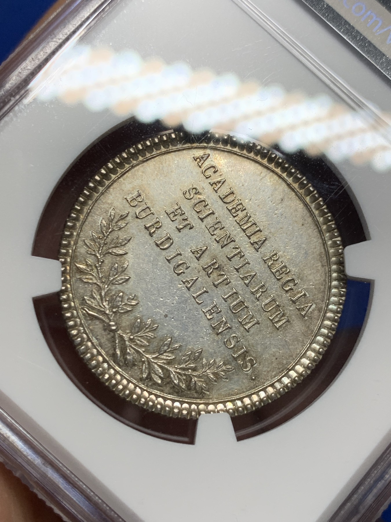 《竞宝斋》第262场-周日，周一，周二 3场连拍 (全场包邮) NGC MS63 法国波尔多学院圆形银质代币