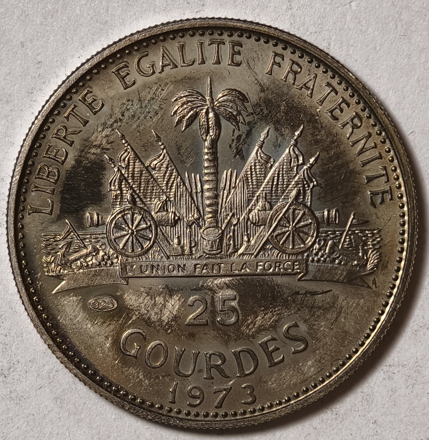 紫瑗钱币——第374期拍卖 海地 1973年 墨西哥世界足球锦标赛 50古德 16.75克 0.925银 精制