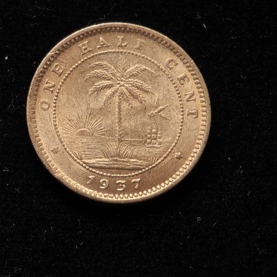 🌹外币初藏🌹🐯第15场 每周二四六晚8点 - 利比里亚1937年1/2分