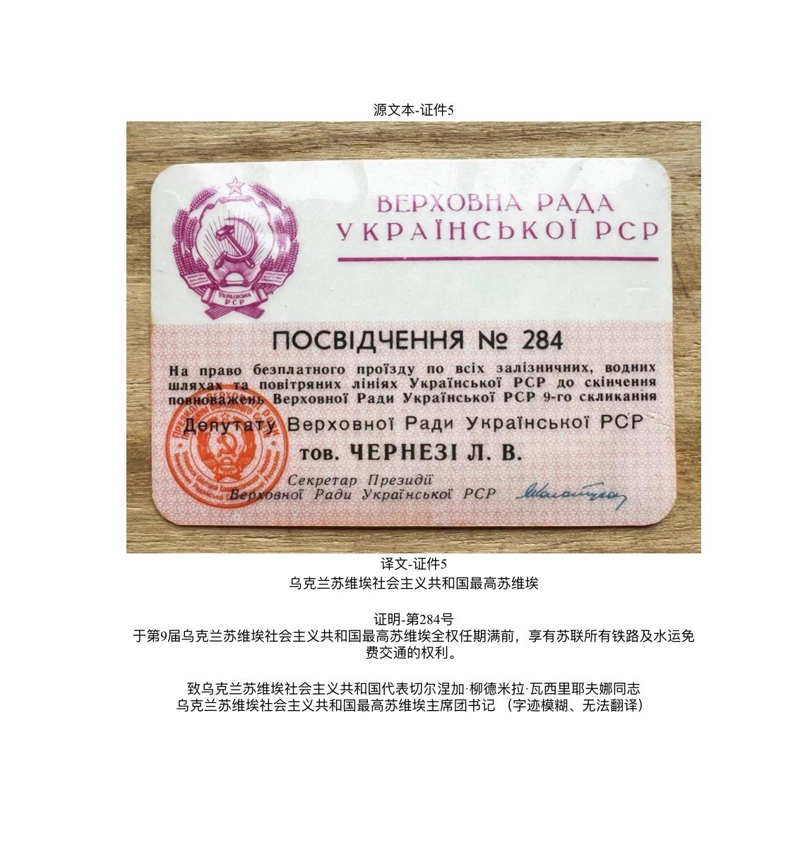 大猫徽章拍 第246期 苏联第9届最高苏维埃民族院乌克兰代表证章 带乘车证和劳动红旗荣誉摄影册 