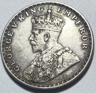 文馨钱币收藏119场，中外古币，版本明细分好了（单场拍五件以上送随机硬币两枚） - 美品 1918 年英属印度 1 卢比银币，乔五版