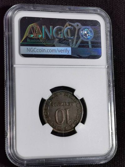 刘世昌艺术品销售中心～虎踞龙蟠*金杨在线联拍群第521期 莫桑比克1936年10分硬币（NGC XF45BN 串号：6421404-014）1枚。