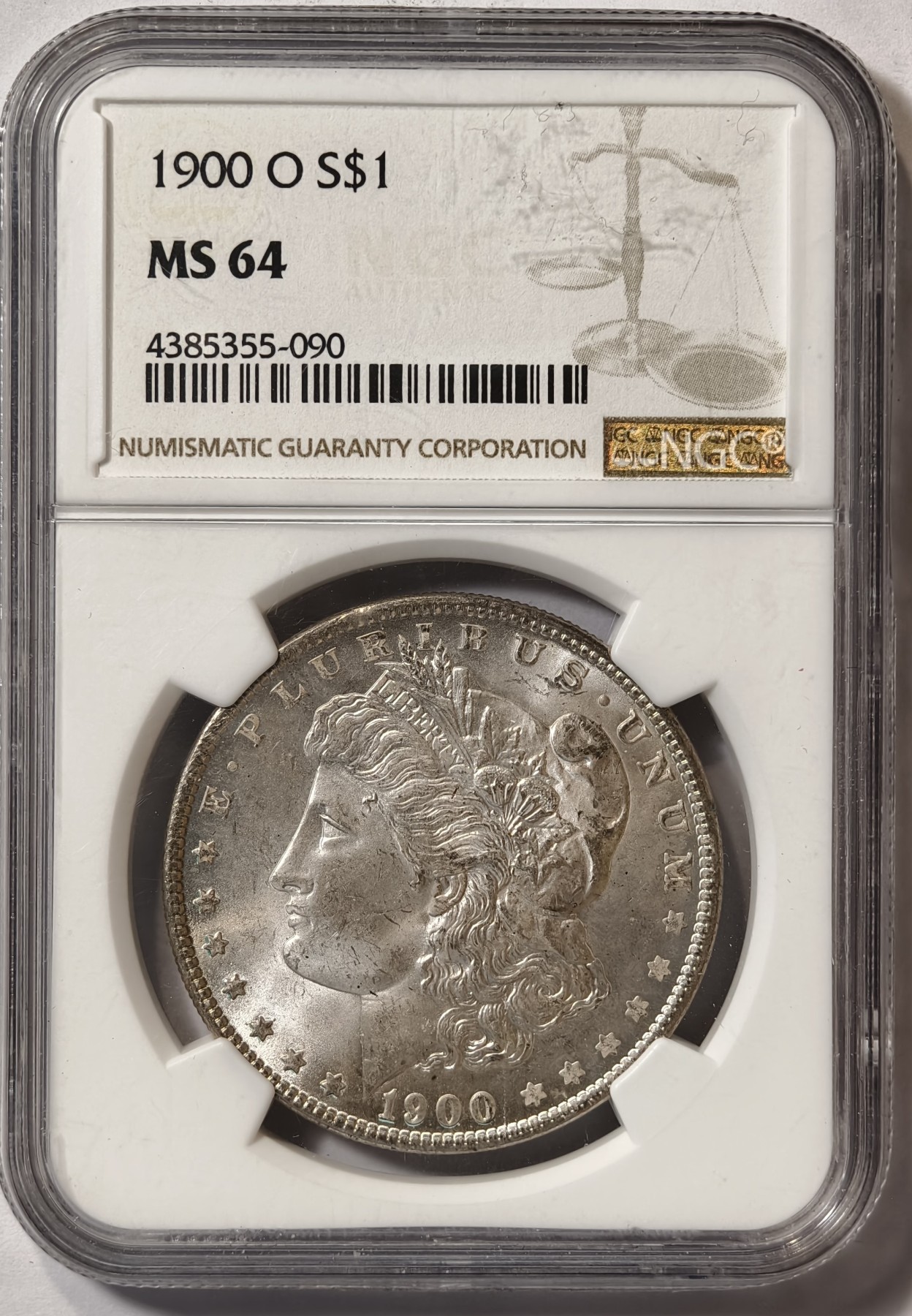 紫瑗钱币——第342期拍卖 美国 1900年 O版 摩根 大头妹 1美元 银币 NGC MS64