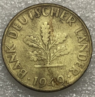 文馨钱币收藏119场，中外古币，版本明细分好了（单场拍五件以上送随机硬币两枚） - 1949 年德国 10 芬尼，中央银行版