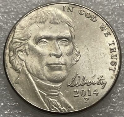 文馨钱币收藏119场，中外古币，版本明细分好了（单场拍五件以上送随机硬币两枚） - 2014 年美国 5 美分杰斐逊纪念币