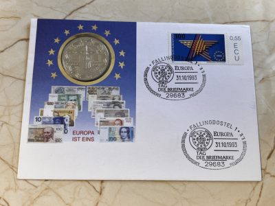 【海寕潮】拍卖第107期 - 【海寧潮】荷兰1993年 欧洲知名人物李赫瓦特铜镍纪念币邮币封