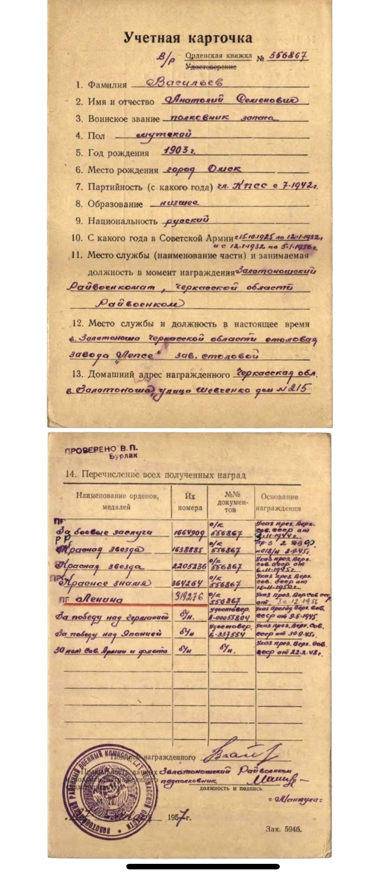 大猫徽章拍 第246期 苏联红星勋章1⃣️ 档案齐全