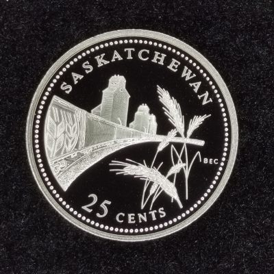 巴斯克收藏第257期 纪念币专场 5月7/8/9 号三场连拍 全场包邮 - 加拿大 伊丽莎白二世 1992年 25分精制纪念银币 萨斯喀彻温省-加拿大联邦成立125周年系列