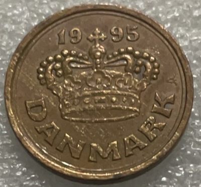 文馨钱币收藏119场，中外古币，版本明细分好了（单场拍五件以上送随机硬币两枚） - 1995 年丹麦 25 欧尔心形皇冠爱情币