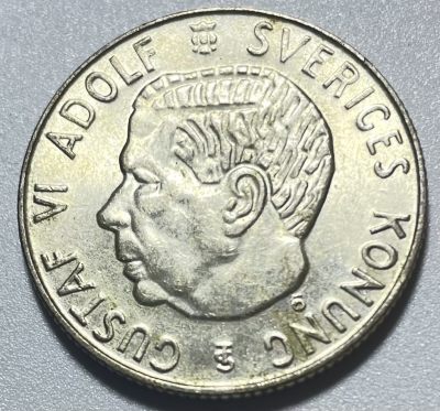 文馨钱币收藏119场，中外古币，版本明细分好了（单场拍五件以上送随机硬币两枚） - 1960 年瑞典 1 克朗银币