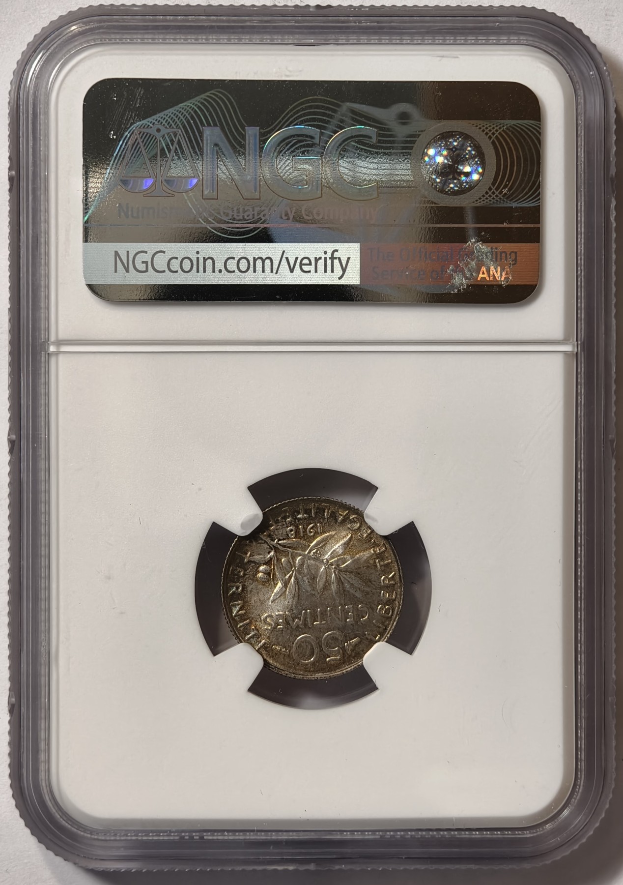 紫瑗钱币——第342期拍卖 法国 1918年 播种女神 50分 银币 NGC MS63