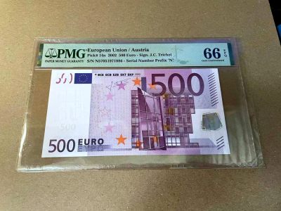 【Blue Auction】✨世界纸币精拍第467期【精】 - 【二签】欧盟 2002年500欧元 PMG66EPQ 