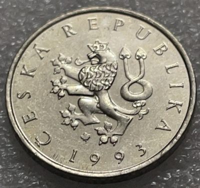 文馨钱币收藏119场，中外古币，版本明细分好了（单场拍五件以上送随机硬币两枚） - 1993 年捷克 1 克朗