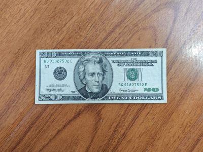 美国纸币 1999年 黑白大头版 20美元 非全新原票 - 美国纸币 1999年 黑白大头版 20美元 非全新原票