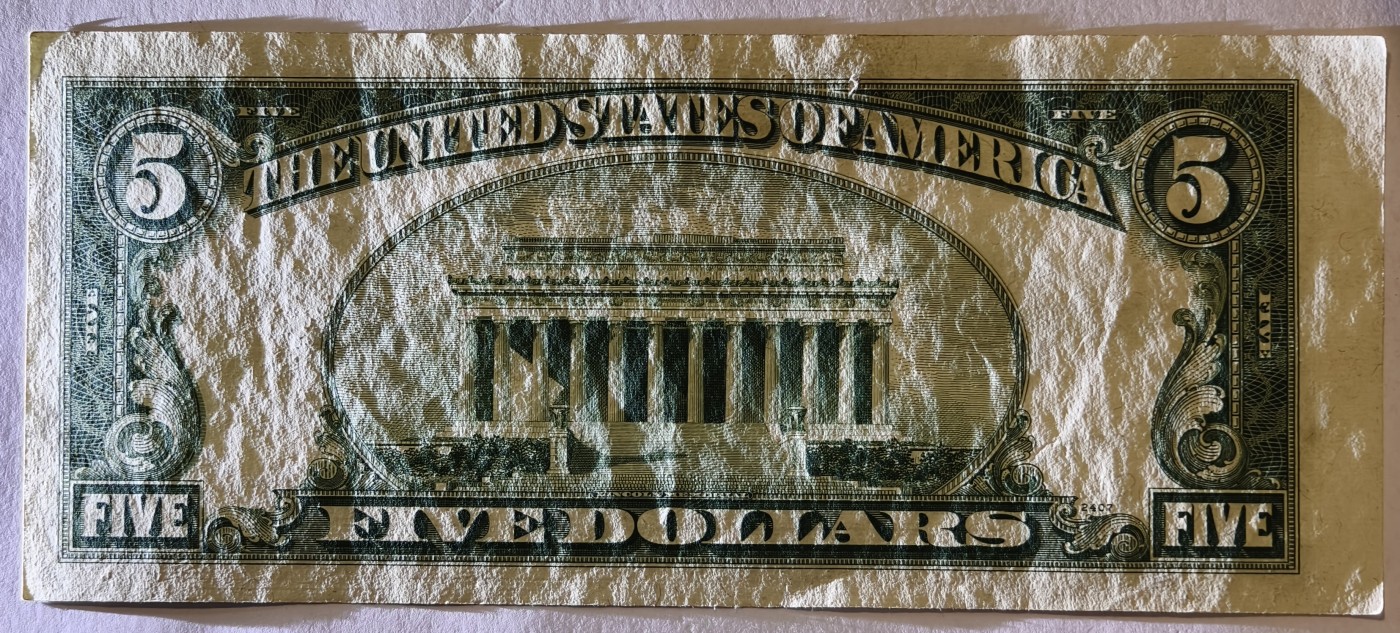 紫瑗钱币——第343期拍卖——纸币场 美国 1953年 A序列 亚伯拉罕·林肯 5美元 蓝印 银元券 AU