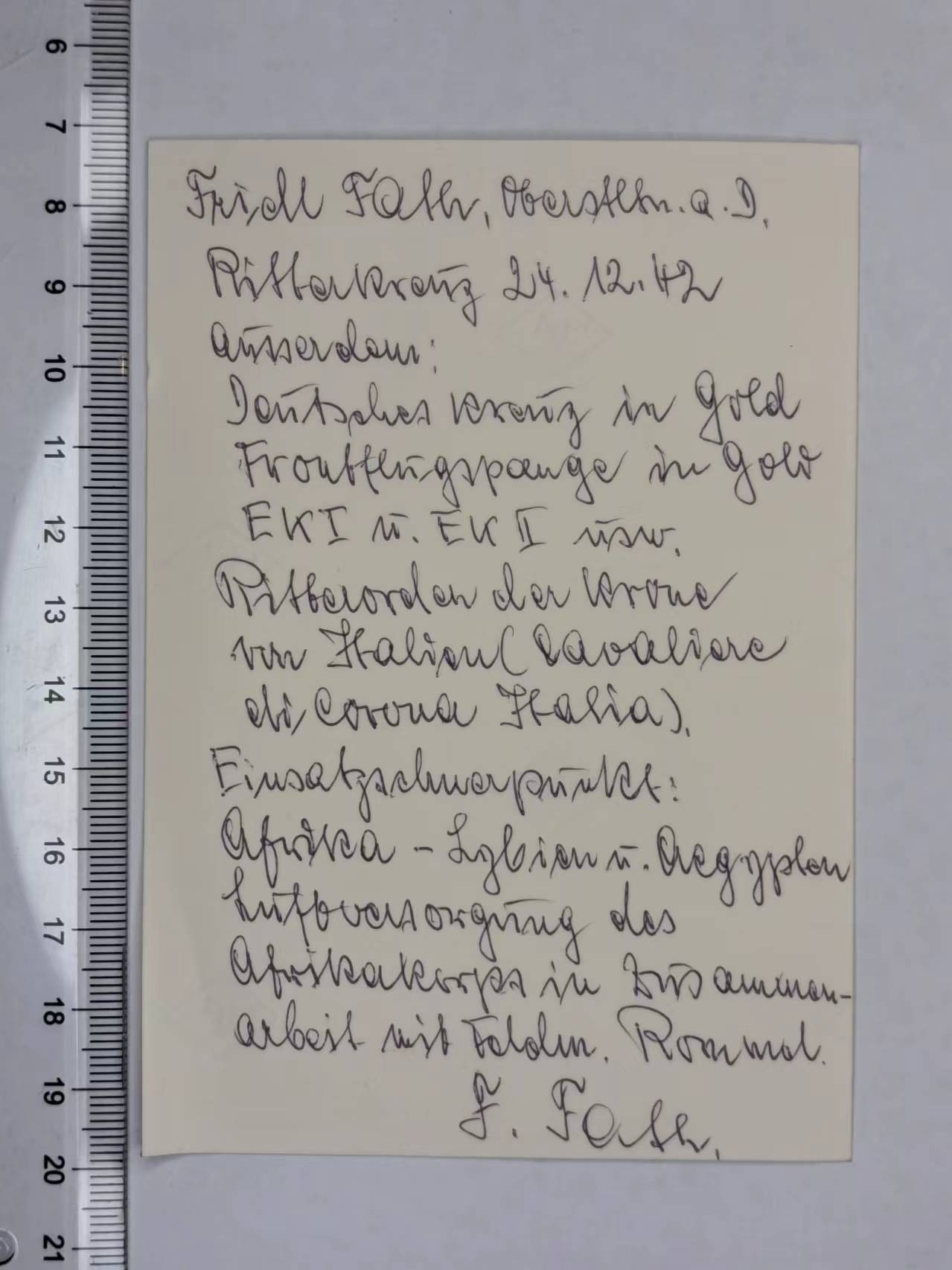 小驴勋章奖章收藏11月22日周六晚六点拍卖（珍爱和平，收藏战争，铭记历史，勿忘国耻，忠党爱国。有偿代拍，送拍规则在简介最后，参拍须阅读规则后再参拍，关系到运费包装发货时效真假辨别等关键信息，拍卖时不再发原图，看大图店主微信码在拍卖店铺介绍里） 空军骑士铁十字勋章获得者战后签名照