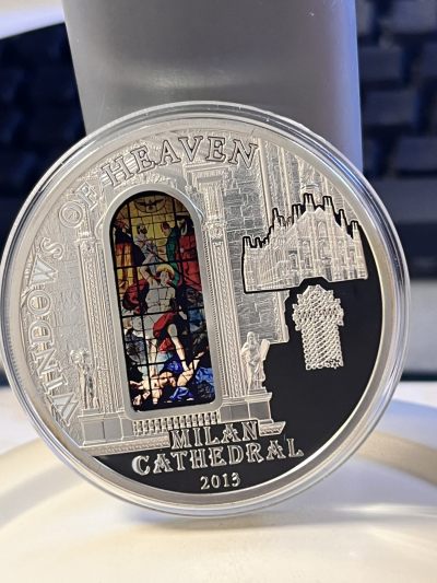 【海寕潮】拍卖第108期 - 【海寧潮】库克2013年天堂之窗系列9米兰大教堂镶玻璃银币