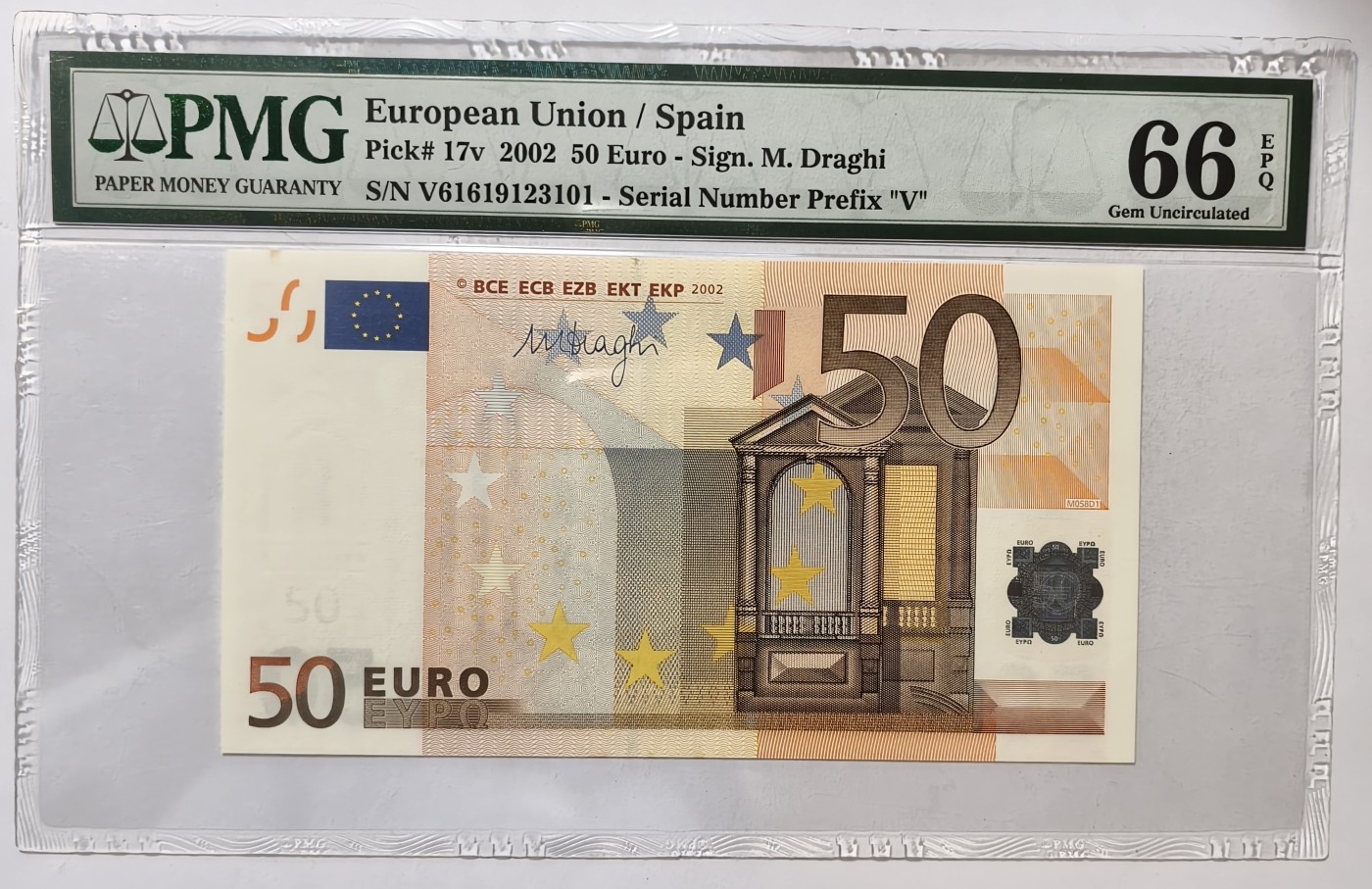紫瑗钱币——第343期拍卖——纸币场 【PMG 66EPQ】西班牙 2002年 柏林大教堂 三签 50欧元 (P-17V)