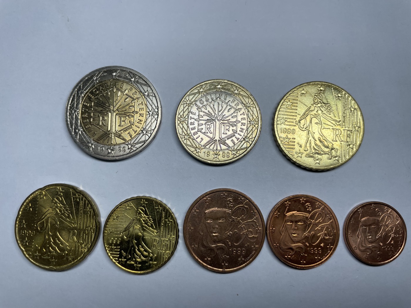 2024年集古藏今外币拍卖第五期-第7场—（总第47拍） 1999年欧盟-法国一组8枚清年份