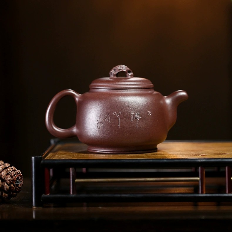 350毫升【大品禅悟】宜兴紫砂壶茶壶德钟水平西施汉瓦仿古小品