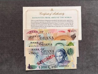 各国外币第37期 - 加纳一套4张样票样钞 全新带证书
