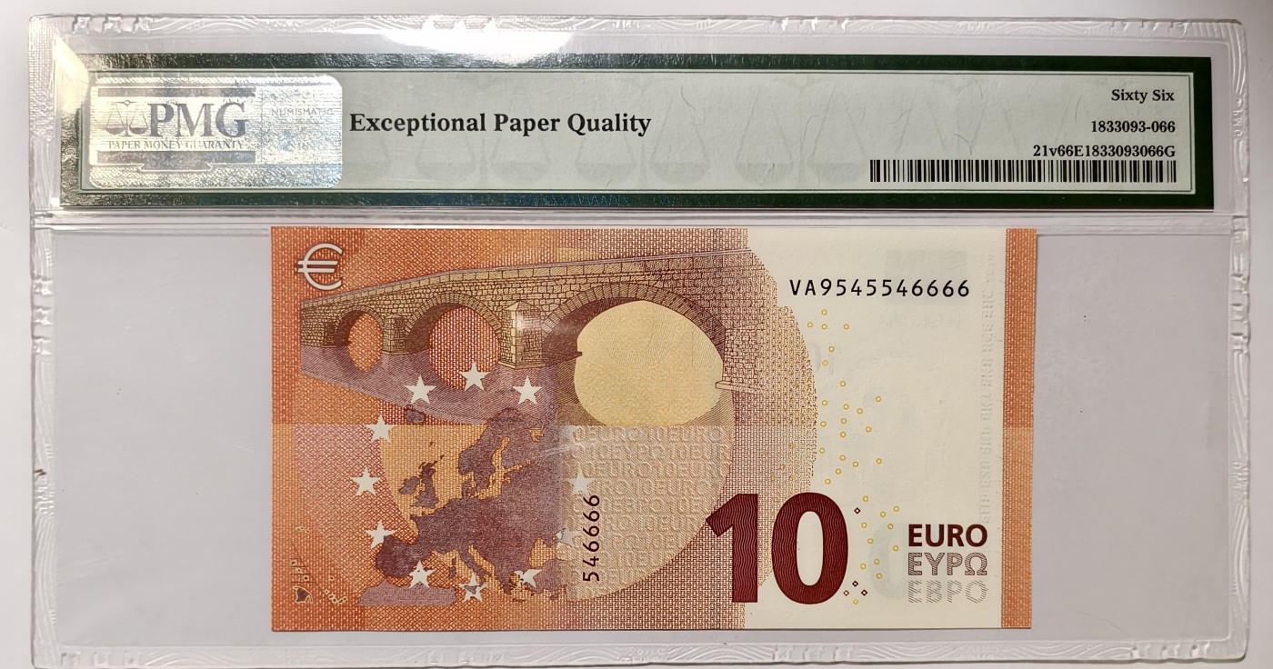 紫瑗钱币——第343期拍卖——纸币场 【PMG 66EPQ 狮子号6】西班牙 2014年 圣天使桥 10欧元 （P-21v）