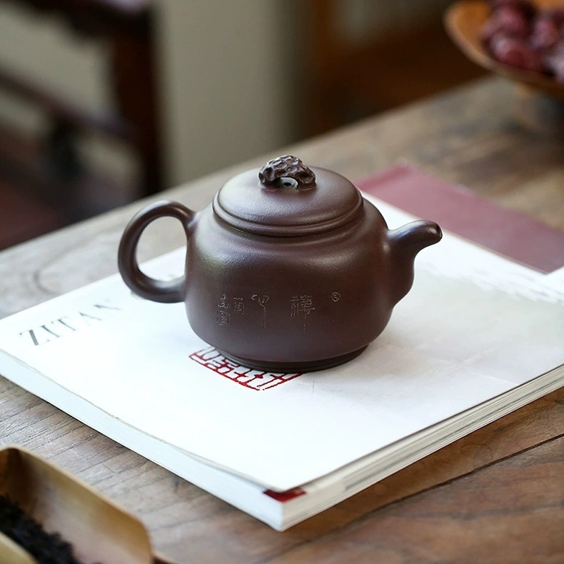 350毫升【大品禅悟】宜兴紫砂壶茶壶德钟水平西施汉瓦仿古小品