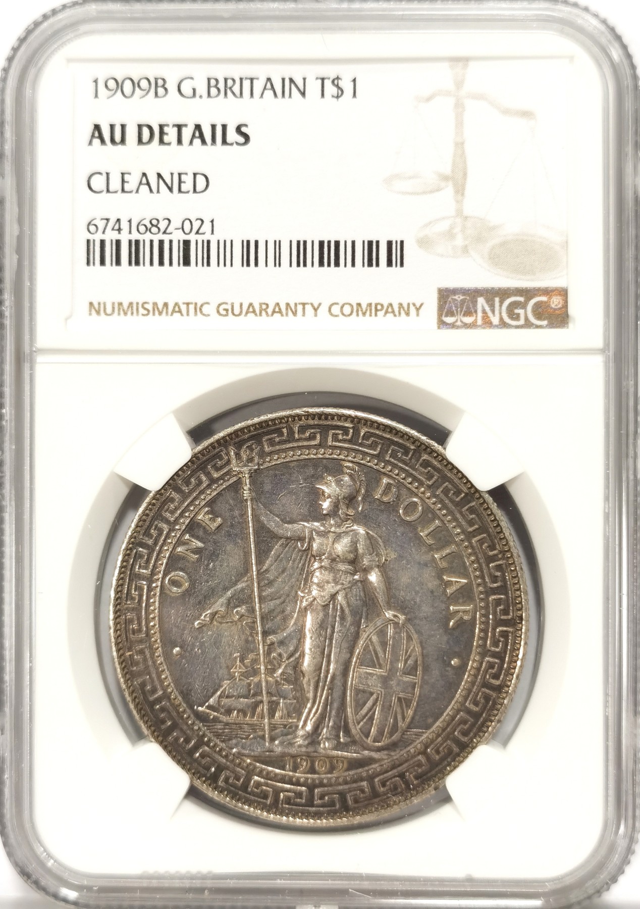 博洋堂德系小专场暨第132期（全场包邮） NGC AUD 站洋1909B壹圆 淡彩老包浆