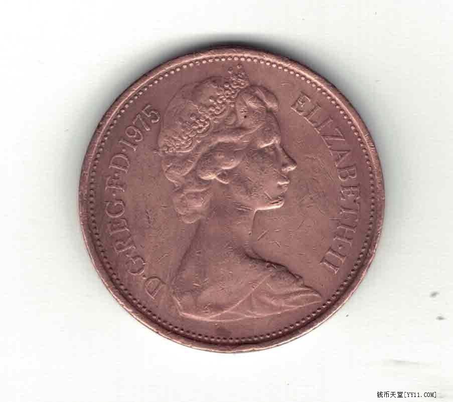 英国1975年2便士 欧洲硬币 实物图