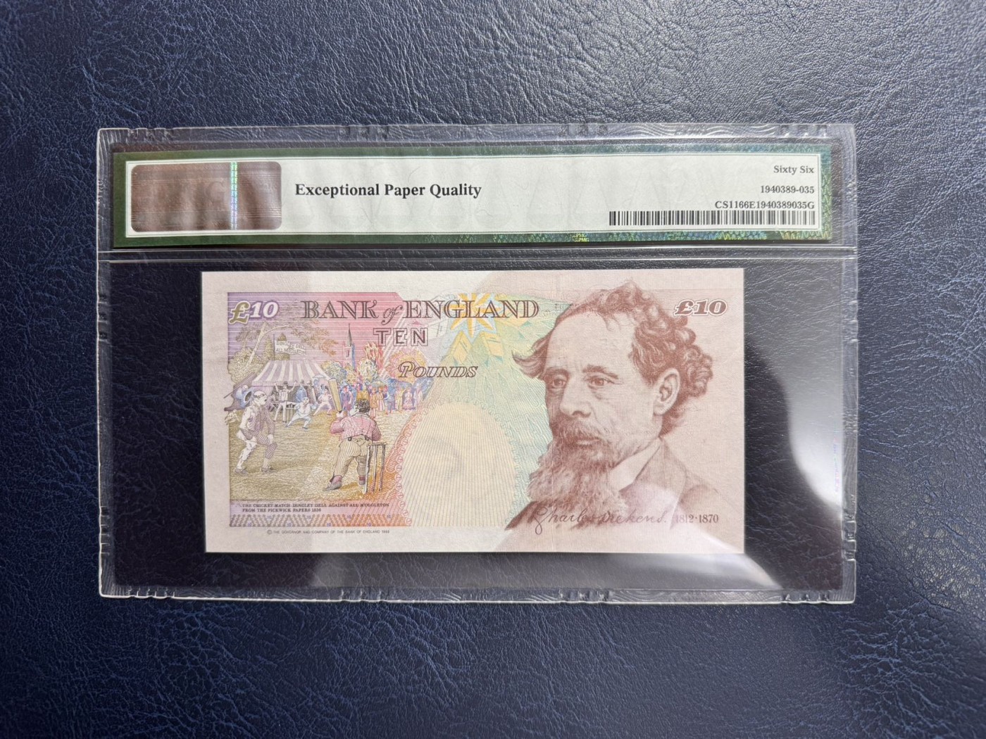 收藏联盟Quantum Auction 第341期拍卖  英国1999年10镑千禧年收藏纪念钞 PMG66 千位号 限量发行 稀少