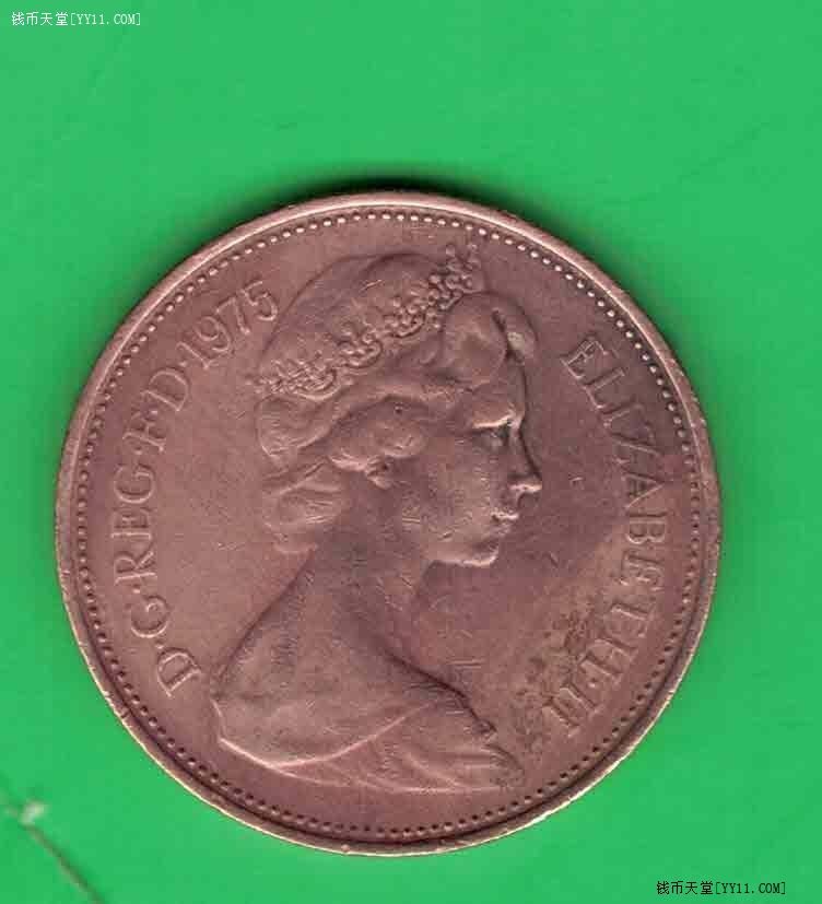 英国1975年2便士 欧洲硬币 实物图