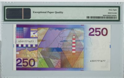 【礼羽收藏】🌏世界钱币拍卖第36期 - 【4501771677】1985年荷兰250盾 灯塔 68高分 灯塔越来越少见了 Netherlands, Nederlandsche Bank, 250 Gulden 1985 (ND 1986) - Printer: JEZ