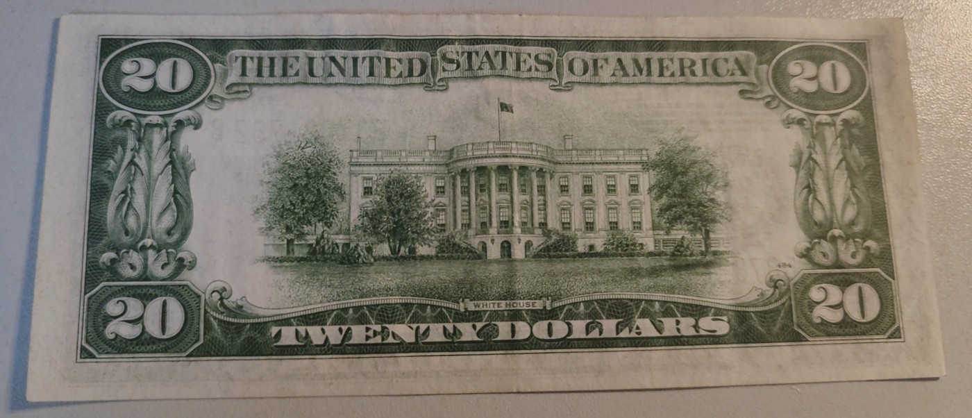 美国1934年20美元，九五成新