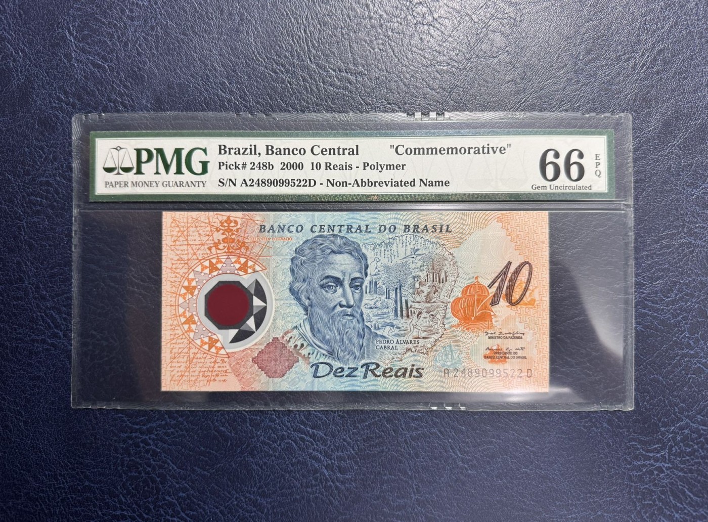 收藏联盟Quantum Auction 第341期拍卖  巴西2000年10里亚尔500周年纪念 PMG66