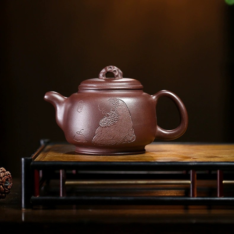 350毫升【大品禅悟】宜兴紫砂壶茶壶德钟水平西施汉瓦仿古小品