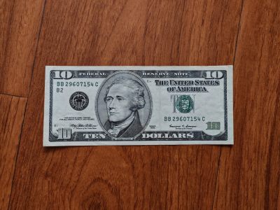 美国纸币 1999年首发年份 黑白大头版 10美元 非全新原票好品  - 美国纸币 1999年首发年份 黑白大头版 10美元 非全新原票好品 