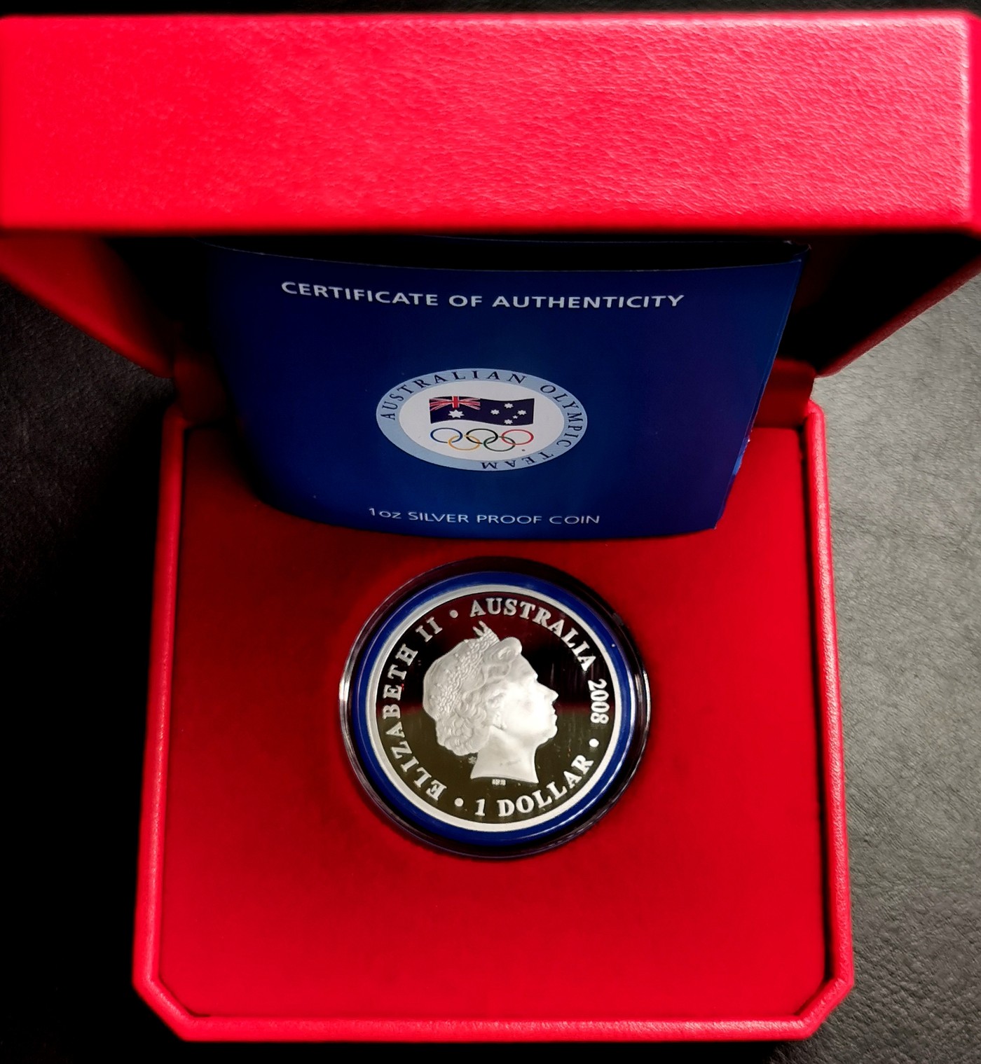 凡希社世界钱币微拍第二百六十七期 2008澳大利亚悉尼奥运纪念壹元银币原厂盒证！