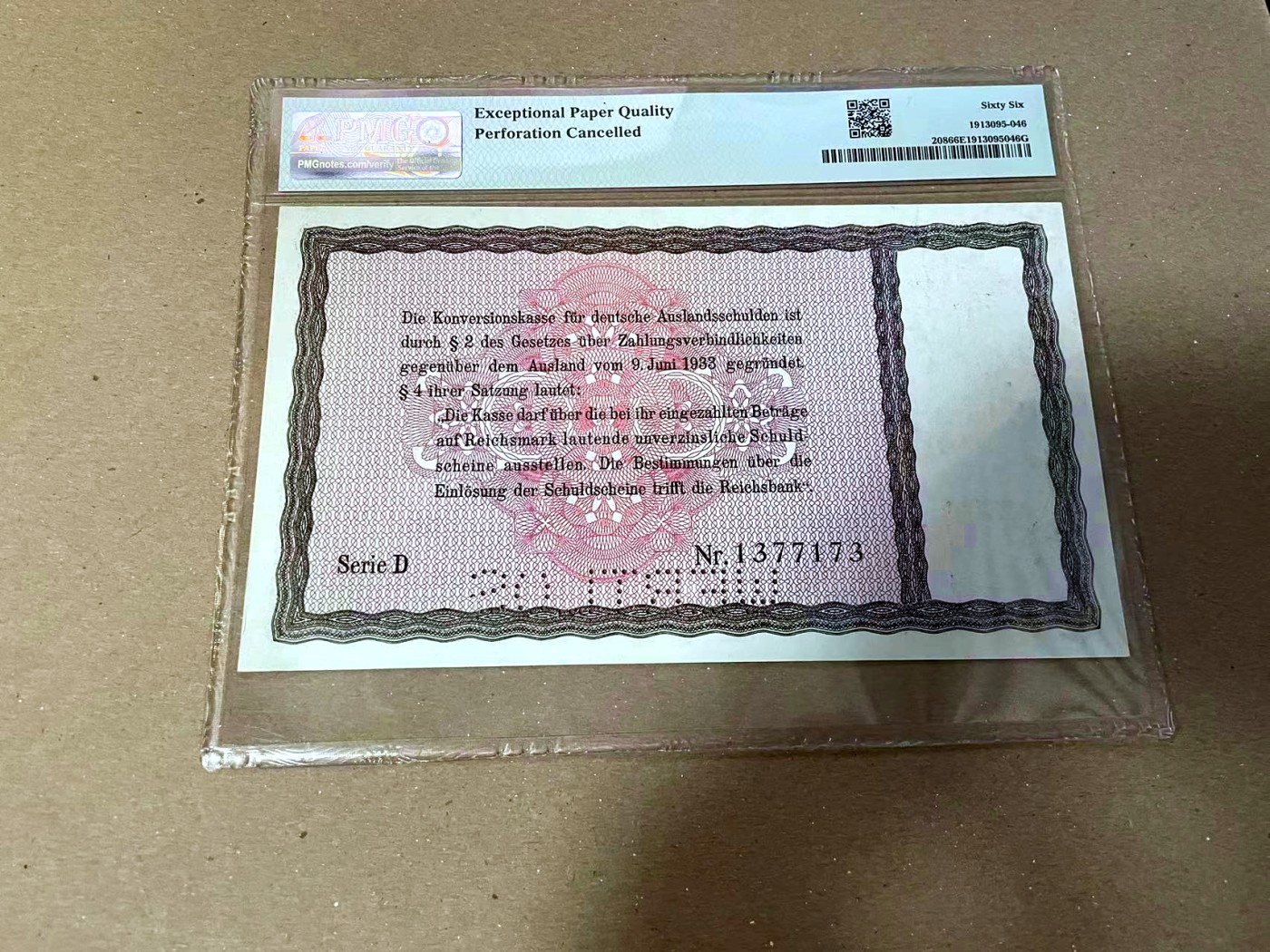 【Blue Auction】✨世界纸币精拍第468期【精】 【冠军分】德国 1934年10马克 PMG66EPQ 大票幅 