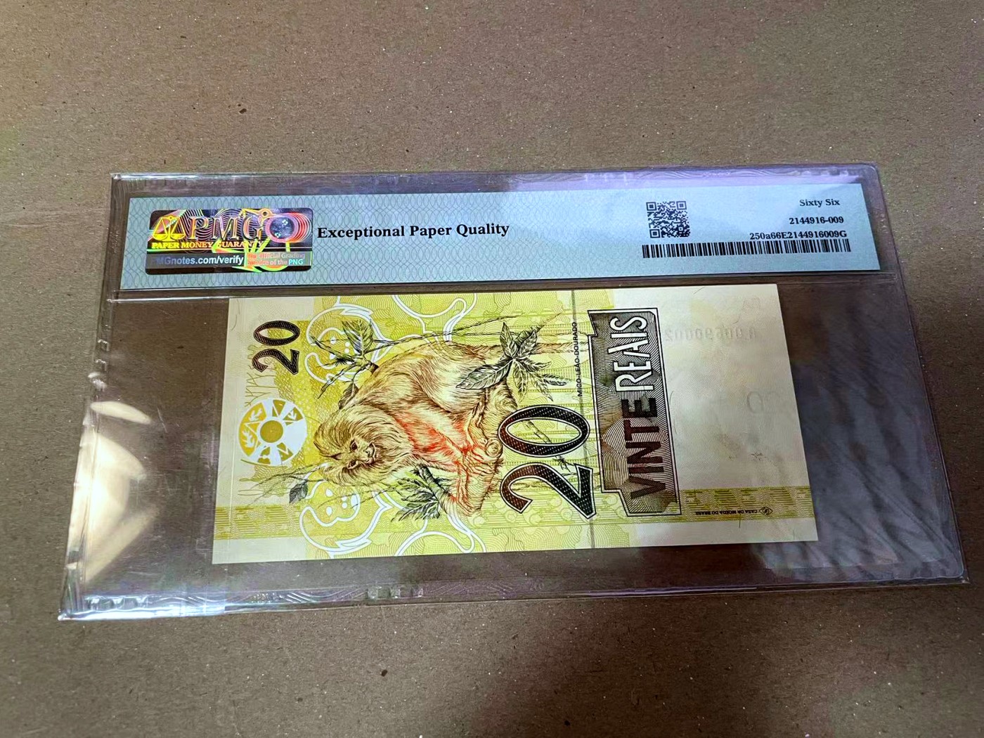 【Blue Auction】✨世界纸币精拍第468期【精】 【AA】巴西 2002-10年20瑞斯 PMG66EPQ 