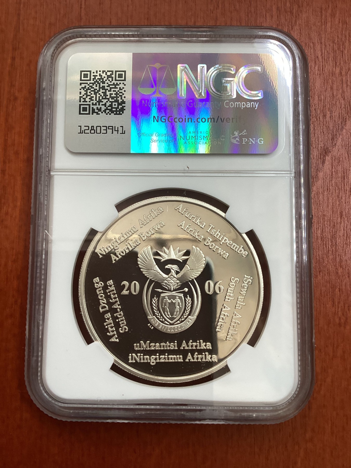 长老汇龙年精选第四场 2006南非2010世界杯 2朗德精制银币，NGC PF69UC，更高分仅有11枚，2.5万枚