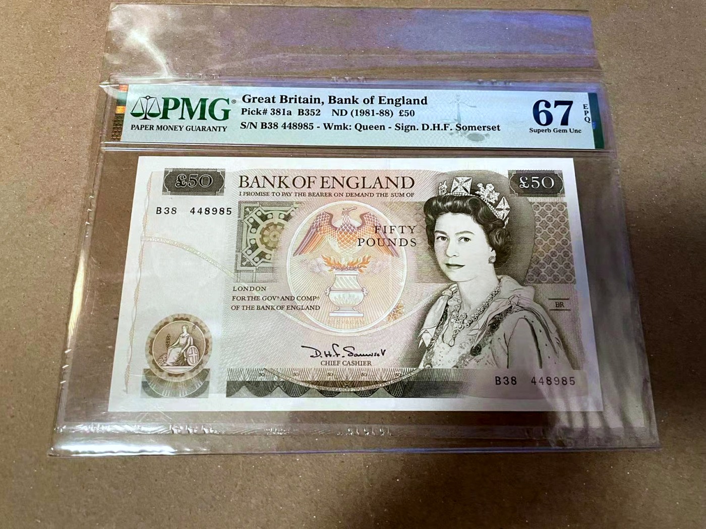 【Blue Auction】✨世界纸币精拍第468期【精】 【a版】英国 D序列 1981-88年50镑 PMG67EPQ 高分