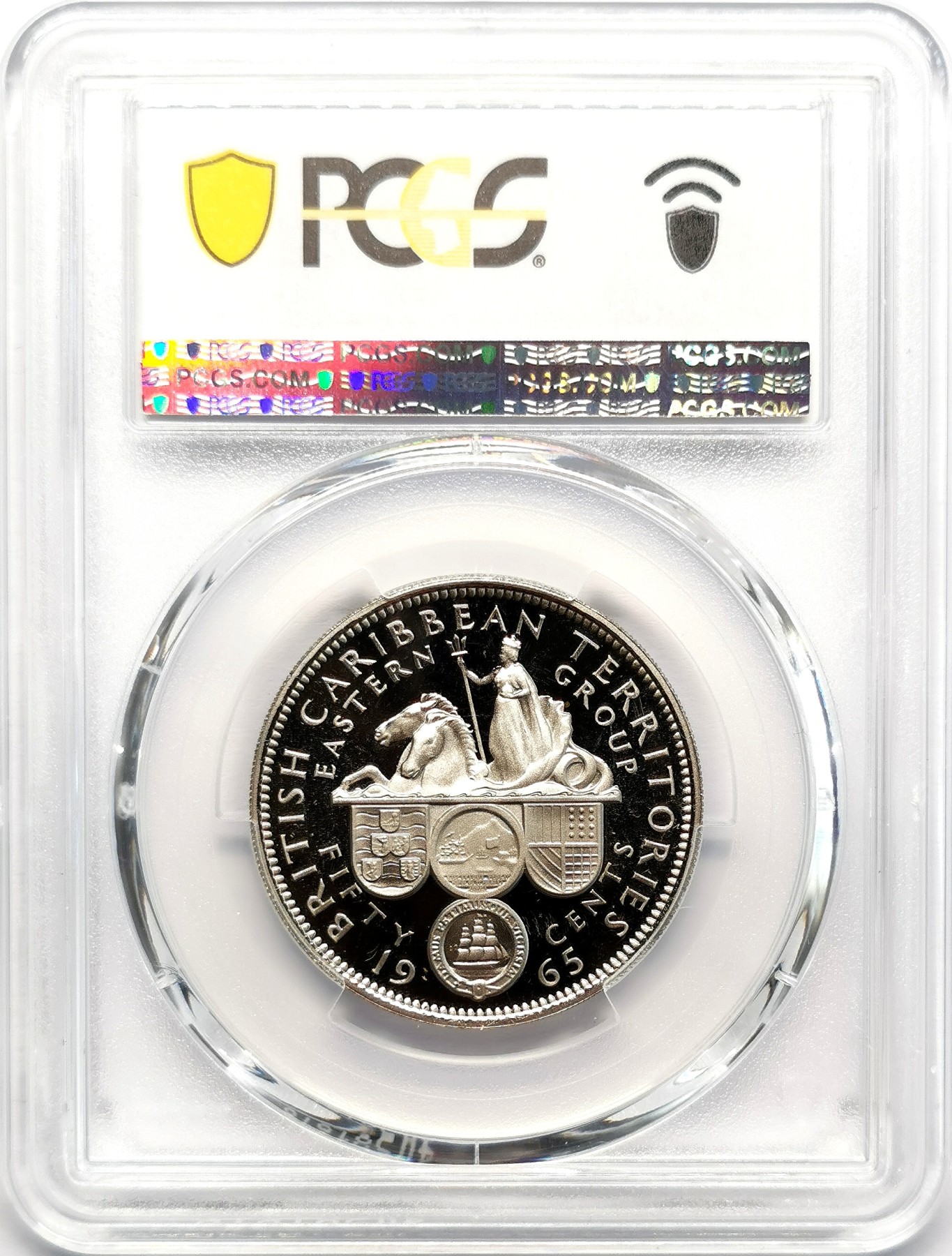 凡希社世界钱币微拍第二百六十七期 1965英属加勒比领地50分精铸PCGS-PR67DCAM