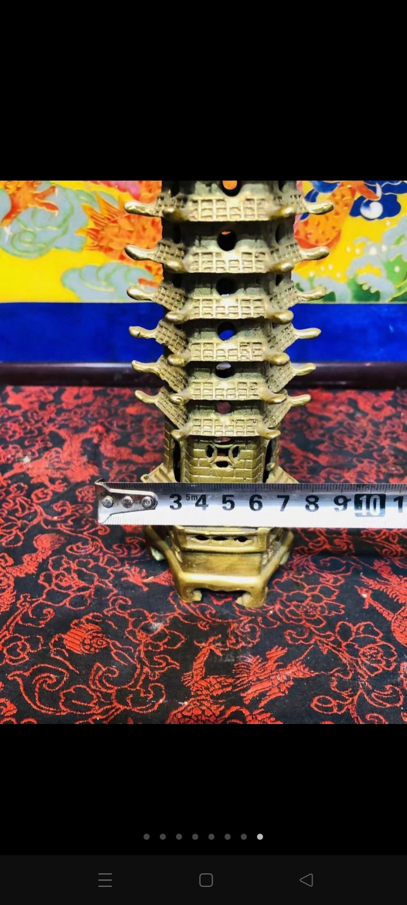 早期 铜 文昌塔一座！里带天然紫水晶！十分有意思！寓意好！居家摆放 学业有成！步步高升！陈设摆放精品！塔重二斤左右！水晶不小13公分！内有乾坤！收藏精品！