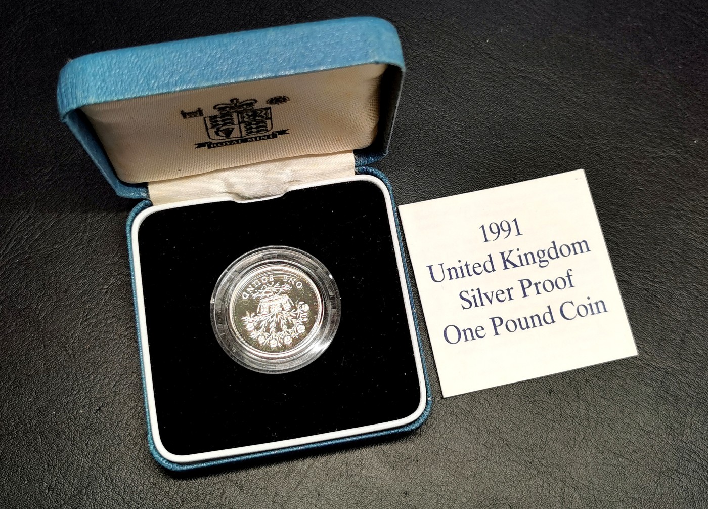 凡希社世界钱币微拍第二百六十七期 1991英国精铸1镑银币原盒证书！