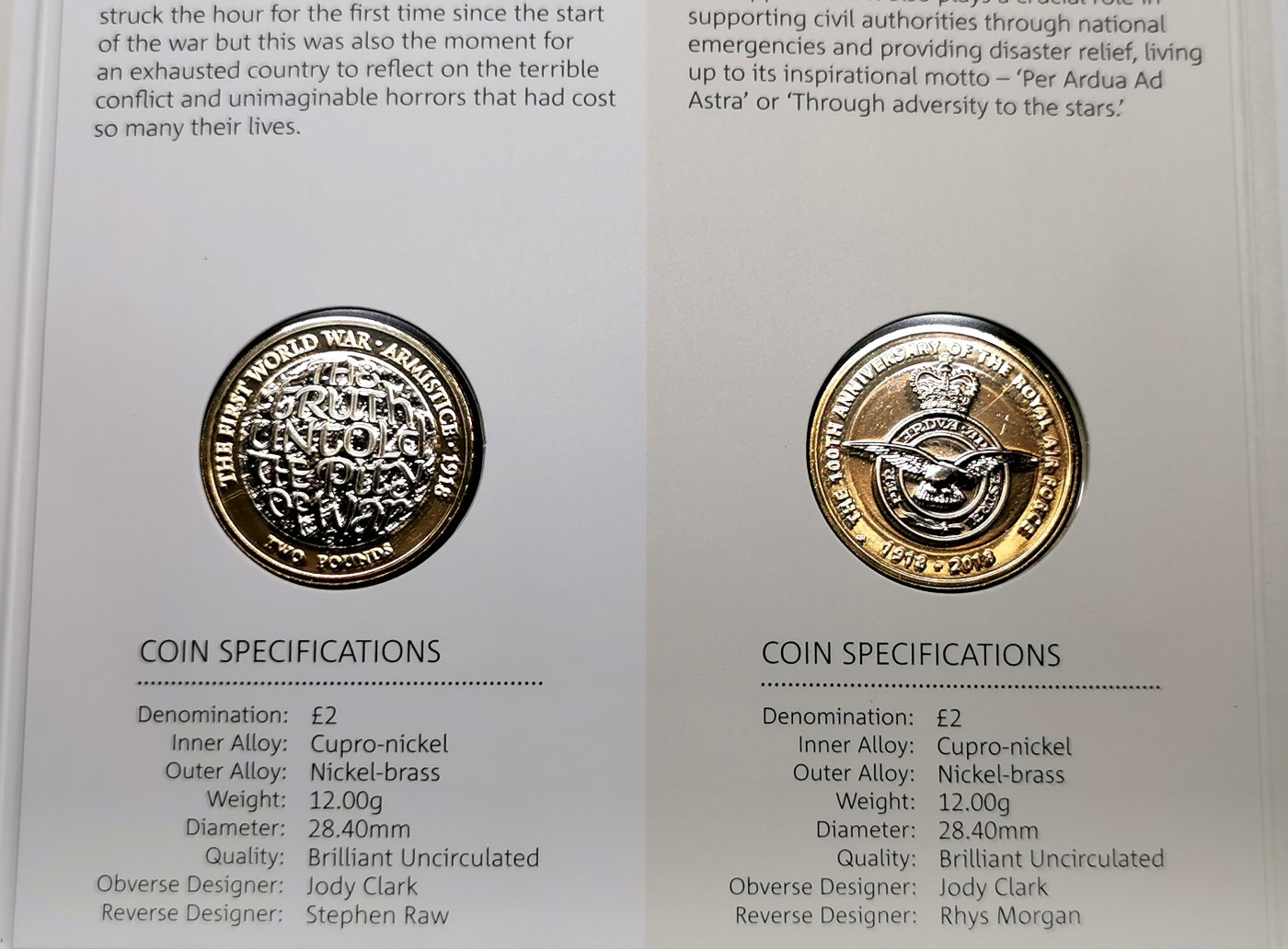 凡希社世界钱币微拍第二百六十七期 2018英国硬币年册13枚套，5镑*1，2镑*3，50便士*1