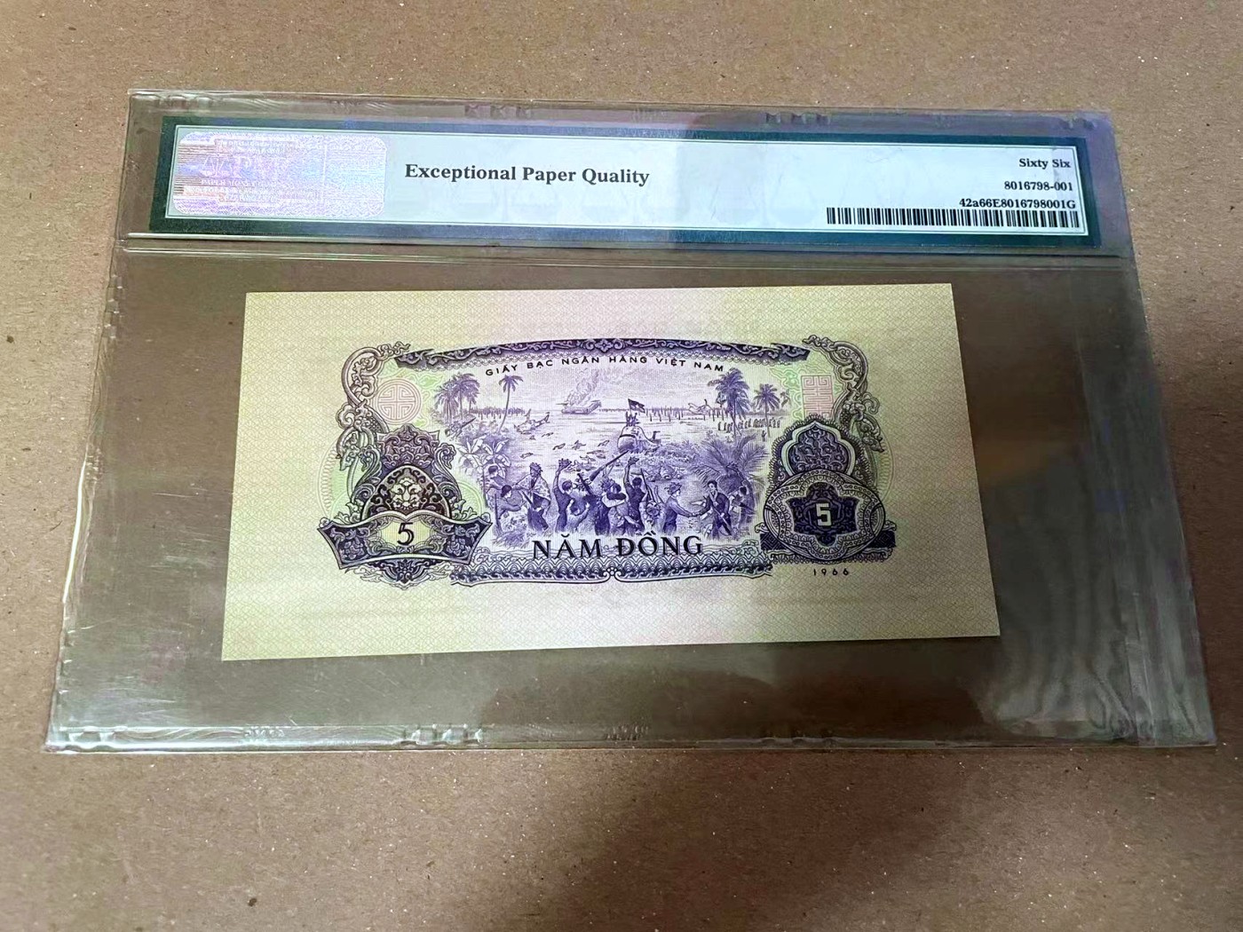 【Blue Auction】✨世界纸币精拍第468期【精】 【无47】南越 1966年5盾 PMG66EPQ 