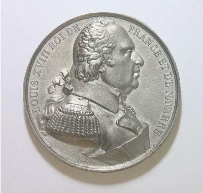 法国1824年 路易十八军装像高浮雕精制大合金章 50MM - 法国1824年 路易十八军装像高浮雕精制大合金章 50MM