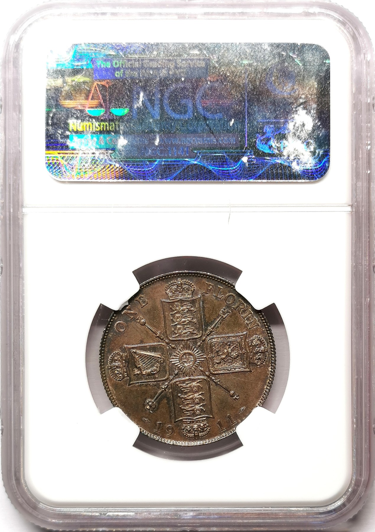 凡希社世界钱币微拍第二百六十七期 1911英国乔五2先令精铸NGC-PF64