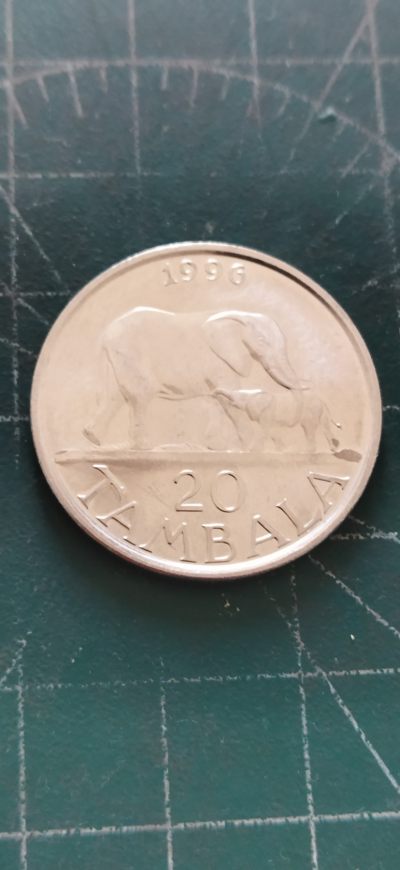 外国硬币初藏2024年第11场 - 马拉维20坦巴拉镍币未用。
