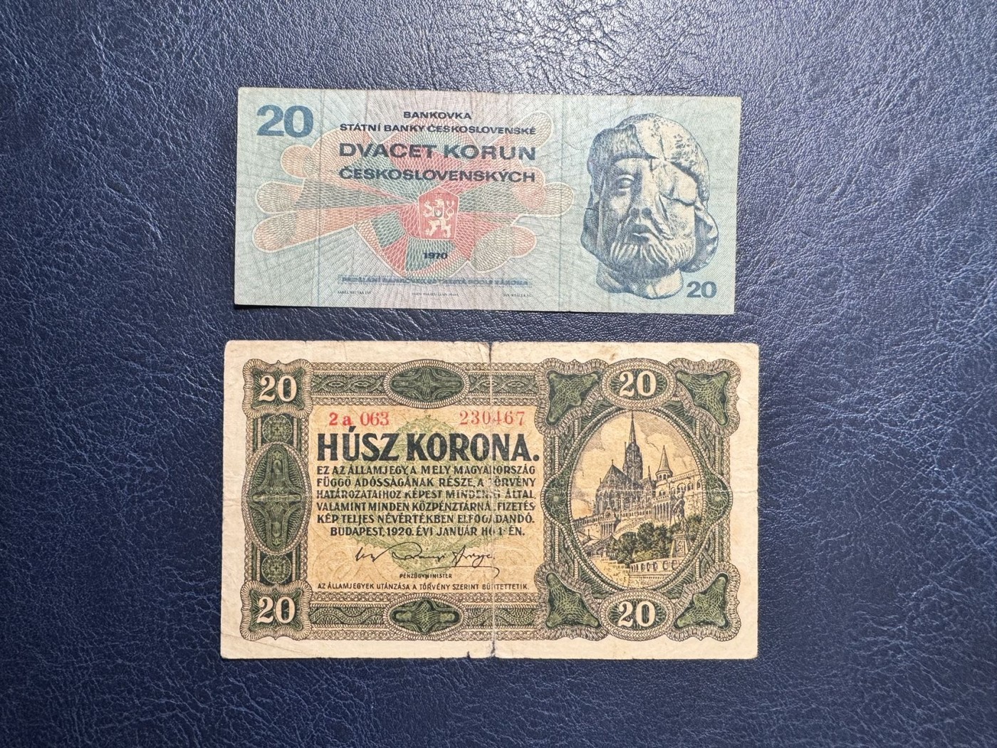 收藏联盟Quantum Auction 第341期拍卖  捷克斯洛伐克1970年20克朗和匈牙利1920年20克朗 品相如图